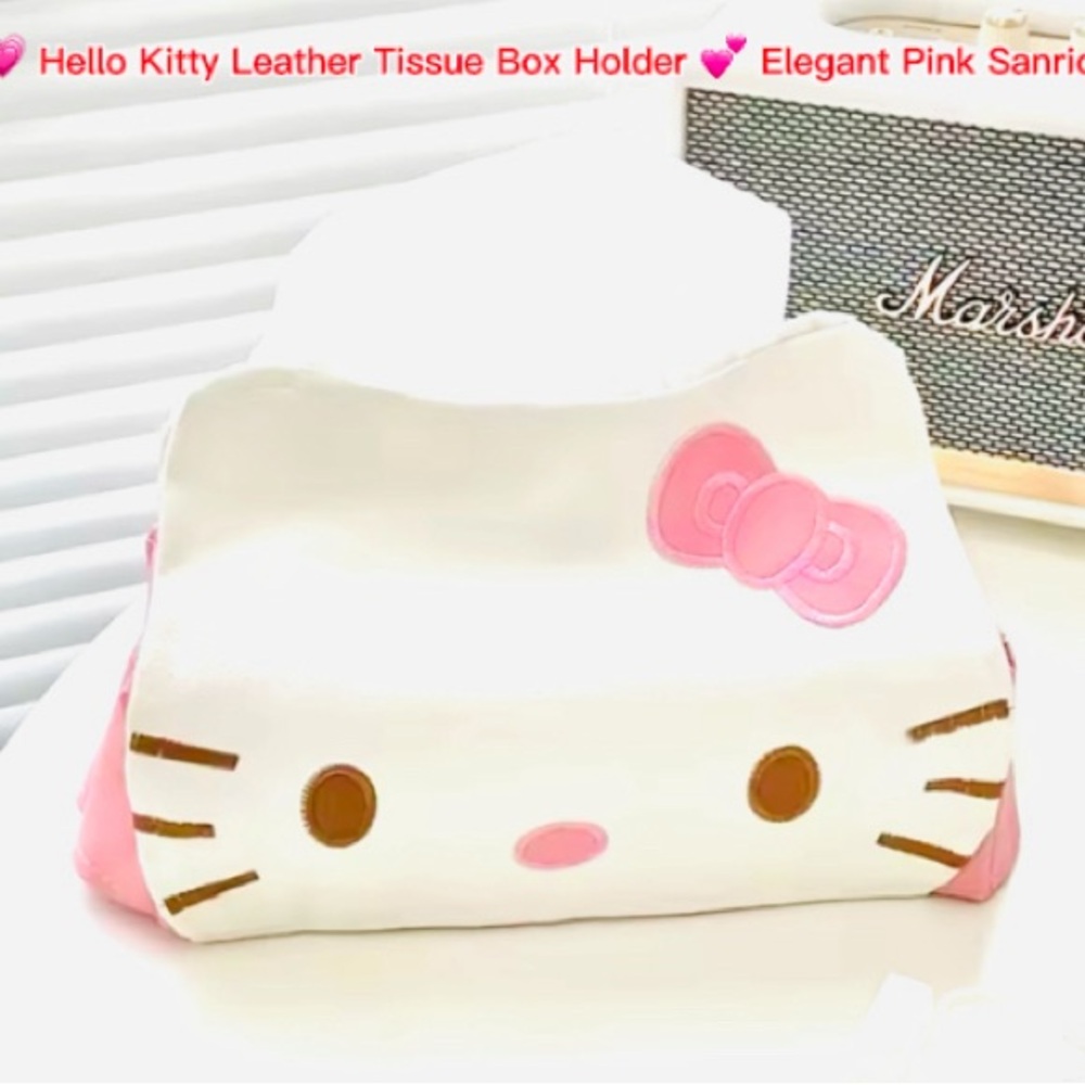 Hello Kitty Pink and White Tissue Box Holder